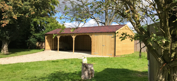 4-Bay Carport with shaded red Onduvilla roofing